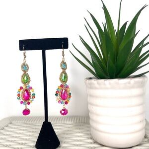Colorful Gemstone Drop Earrings